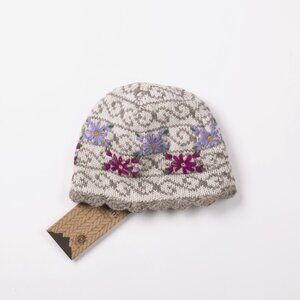 Lost Horizons Ballad Wool Beanie w/ Fleece Lining, Handcrafted Floral Embroidery